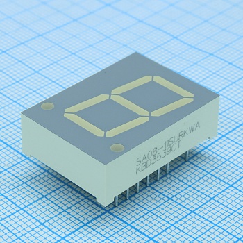 SA08-11SURKWA - 1 разрядный индикатор 20,32мм/красный/630нм/9-19мкд/ОА