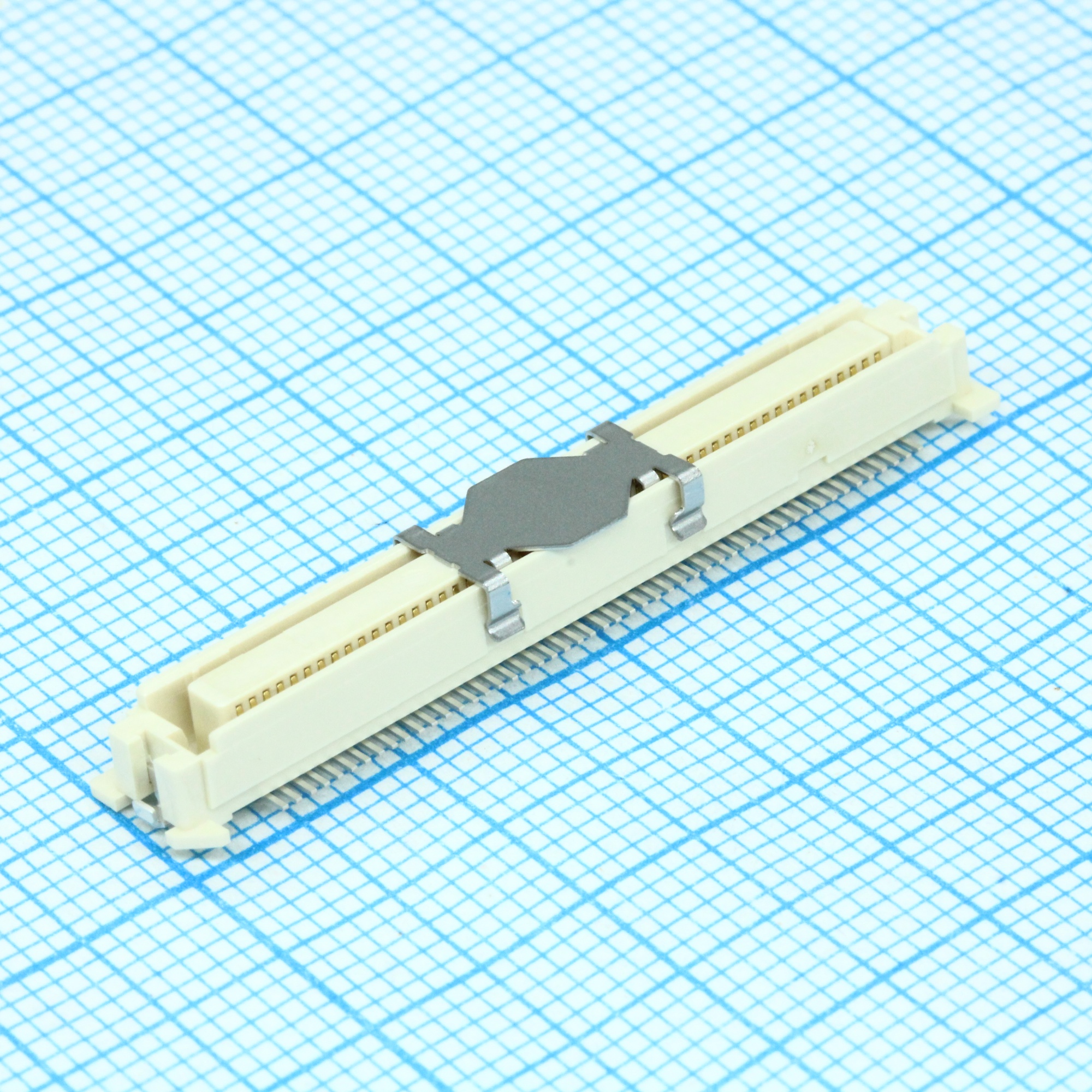528851074 - Соединитель плата-плата шаг 0.635мм, вилка, высота от 6 до 10мм, ширина 6,4мм, 100 контактов