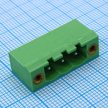 5EHDVM-03 - Колодка клеммная (розетка) на плату 3 контакта шаг 5.00 мм 300В 15А