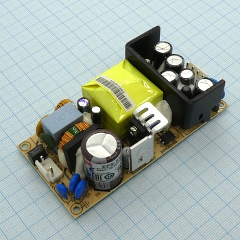 EPS-65-12 - AC-DC, 65Вт, вход 85…264V AC, 47…63Гц /120…370В DC, выход 12В/5.42A, рег. вых 10.8…13.5В, изоляция 3000В AC, открытая плата 101.6х50.8х29мм, -30…+70°С