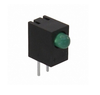 WP934CB/GD - Светодиодный индикатор зелёный Т-1 3мм, Tinted 2.2V 20mA Through Hole, Right Angle