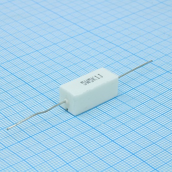 RX27-1 390 ОМ 5W 5% / SQP5 - Мощный постоянный резистор XIN HUA RX27-1 390 Ом 5W 5% / SQP5, керамо-цементный корпус