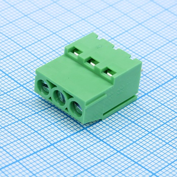 GT129-5.0-03P-14-00 - Винтовой клеммный блок c рельефной обоймой, 3 контакта. Серия GT129-5.0