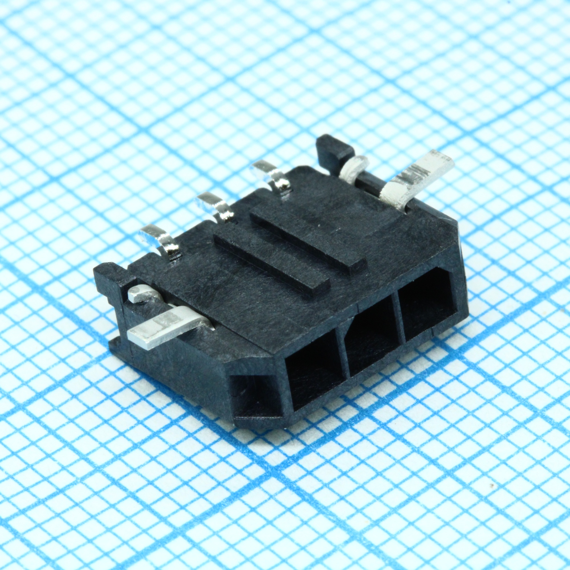 436500312 - Соединитель провод-плата HDR 3 контакт(ов) 3мм угловой для поверхностного монтажа лента на катушке, серия MICROFIT