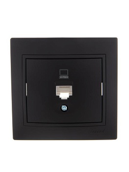 Розетка компьютерная 1-м СП Mira RJ45 черн. бархат 701-4242-139