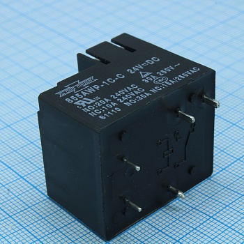 855AWP-1C-C 24VDC - Реле пайка в плату+контакты 3х(6,35х0,8). Упр.: 24VDC, Потр. мощн.: 0.93W. Комм.: NC/NO 10A/20А 240VAC, конт.: 1 перекидной, размер (LxWxH) мм: 32.5 х 28.0 х 28.0.