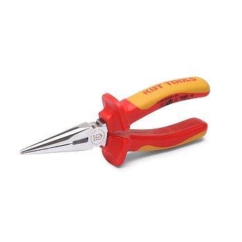 Длинногубцы диэлектрические 160 мм серия Профи - для работ под напряжением до 1000 В, стандарт VDE, захват и удержание плоских и круглых деталей