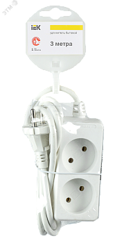 Удлинитель 2х3м без заземл. 10А IP20 У2 2P 250В 2х0.75 WYP10-06-02-03-N