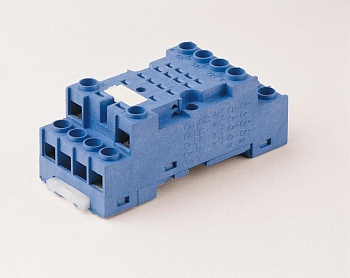 Розетка с винт. клеммами (под шайбу) для реле 55.32 таймера 85.02 модули 99.01 в комплекте металлич. клипса 094.71 син. 9472SMA