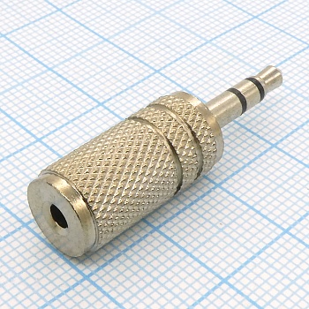 AD TRS штекер 3,5 - TRS гнездо 2,5 метал - стерео штекер 3.5 - стерео гнездо 2.5 металлический корпус