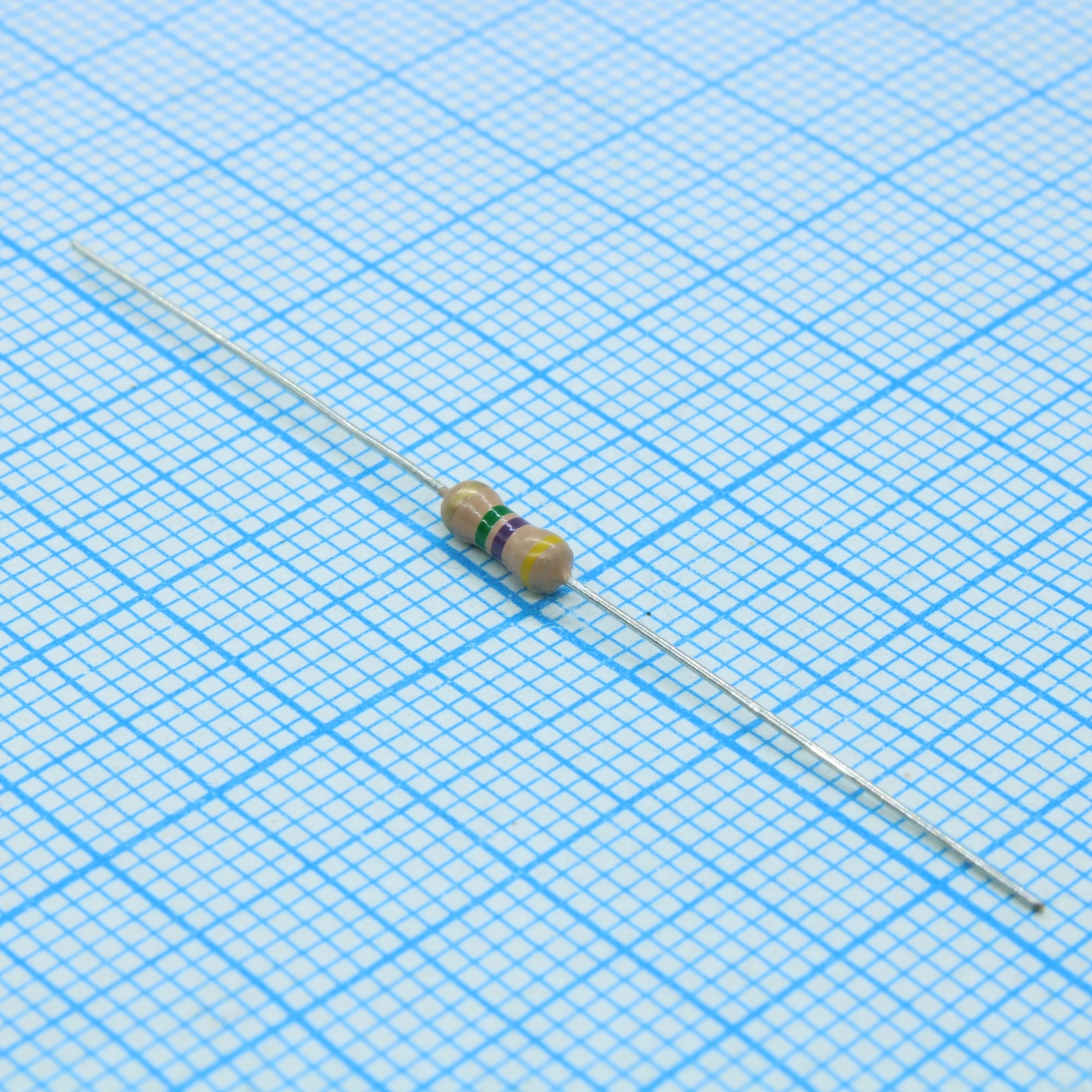 CFR-0,25W-4M7 - Резистор углеродистый 0.25Вт 4.7МОм ±5% ТКС -1500ppm/°C....0ppm/°C