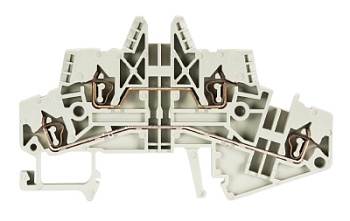 Клемма этажн. WKF 1 E/35 - Этажная клемма, тип фиксации провода: пружинный, номинальное сечение: 1,5 мм кв., 17,5A, 400V, ширина: 5 мм, цвет: серый, тип монтажа: DIN 35