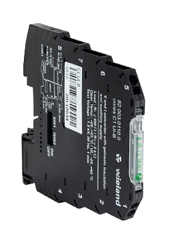 Модуль cores C1 UI-B - Разделительный усилитель с гальванической развязкой трех цепей, входной диапазон (регулируемый): 0/1 ... 5 V DC или 0/2 ... 10 V DC, 0/4 ... 20 mA DC; выходной диапазон (регулируемый): 0/1 ... 5 V DC or 0/2 ... 10 V DC;
0/4 ... 20 m