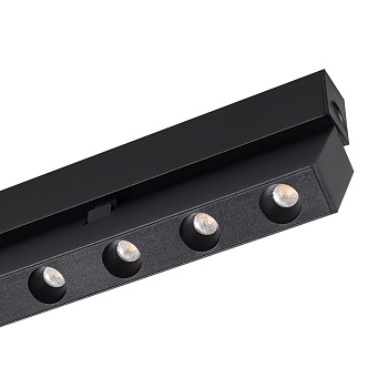 Светильник MAG-DOTS-FOLD-25-S800-24W Warm3000 (BK, 30 deg, 24V) 034224 - Светильник поворотный для магнитных треков шириной 28мм, 24Вт. Цвет свечения ТЕПЛЫЙ 3000K, световой поток 1350лм, угол 30°, CRI>90. Корпус прямоугольный, металл, цвет черный, IP20. Р