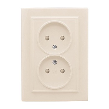 Розетка 2-мест. СП б/з 10А бежевый с защ. штор. Минск ERR10-102-200