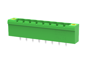 Вилочный разъем на плату MC-PA5.08V10-F-0002 - Вилочный разъем, вертикальный, на плату, шаг: 5.08 мм, 10 полюсов, фиксация на плате пайкой, исполнение: с монтажными фланцами, 320V, 18A, цвет: зеленый Вилочный разъем на плату MC-PA5.08V10-F-0002 - Вилочный разъем, вертикальный, на плату, шаг: 5.08 мм, 10 полюсов, фиксация на плате пайкой, исполнение: с монтажными фланцами, 320V, 18A, цвет: зеленый