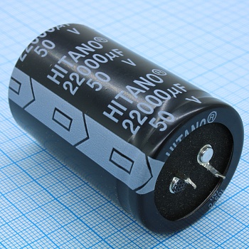 EHP223M50BB - Конденсатор алюминиевый электролитический 22000мкФ 50В ±20% (35 X 55мм) защелкиваемые выводы 10мм 2000час 105°С россыпь