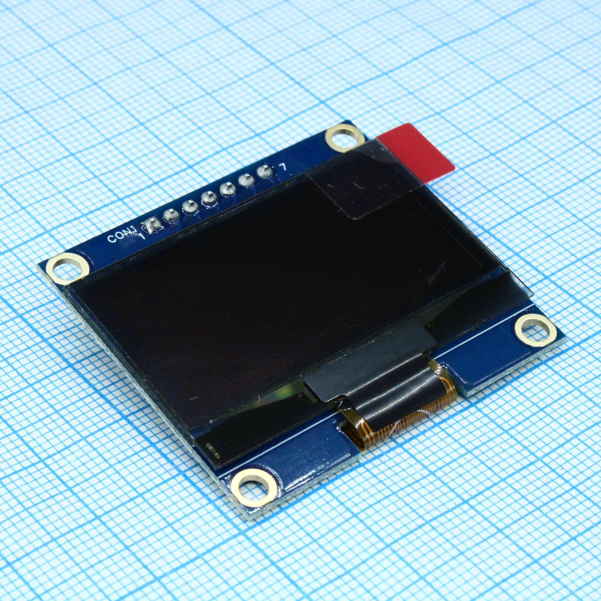 WEA012864AWAP3N00000 - OLED 1.54" графический, 128x64, COG+PCB на плате, белый, контроллер IC SSD1309BZ, интерфейс SPI, Uпит=3v, -40...+80°С