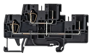 Клемма WKFN 2,5 E/VB/F/P - Клемма для подключения разъема, тип фиксации провода: пружинный, номинальное сечение: 2,5 мм кв., 32A, 500V, ширина: 5 мм, цвет: черный, тип монтажа: DIN 35