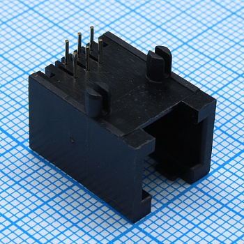 TJ4A-6P6C (L-KLS12-141-6P6C-1-01). - Разъем RJ-45 (розетка) угловой на плату