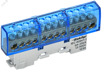 TEKFOR Шина N ноль изолированная на универсальном держателе 8х12-12-С IEK TF-NN20-12-KL-K07