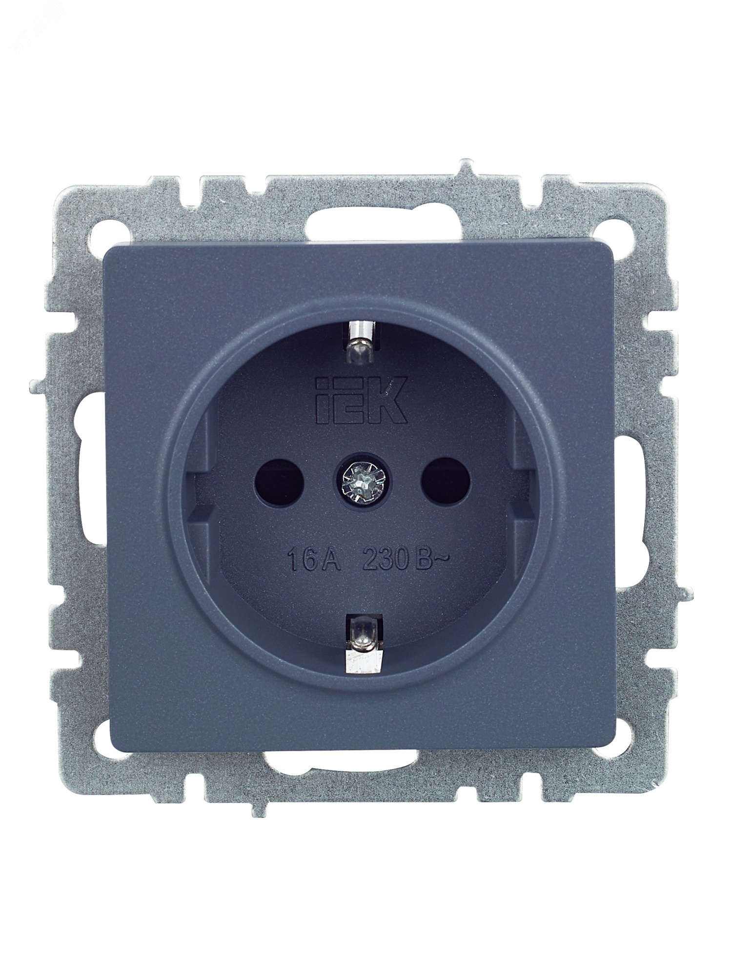 Розетка 1-м СП BRITE РС14-1-0-БрМ 16А с заземл. защ. шторки маренго BR-R14-16-K35