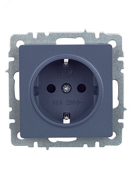 Розетка 1-м СП BRITE РС14-1-0-БрМ 16А с заземл. защ. шторки маренго BR-R14-16-K35