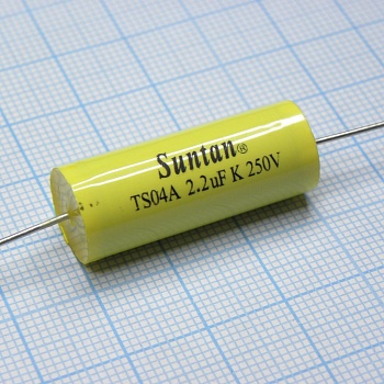 TS04A02E225KSB000R - Конденсатор металлоплёночный полиэтилентерефталатный 2.2мкФ 250В ±10% (31х12мм) аксиальные выводы 105°C россыпь