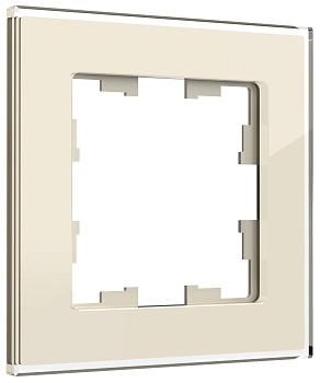 Рамка 1-м BRITE РУ-1-2-БрВа стекло ванильн. BR-M12-G-K10