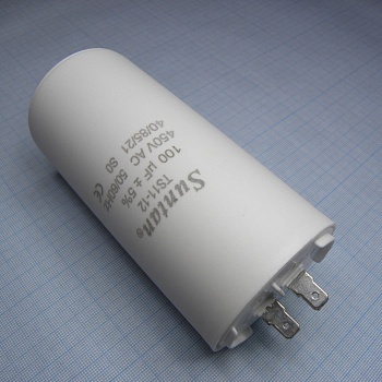 TS1112Q0107JSB000R - Конденсатор металлизированный полипропиленовый 100мкФ 450VAC ±5% (35 X 70мм) 85°C