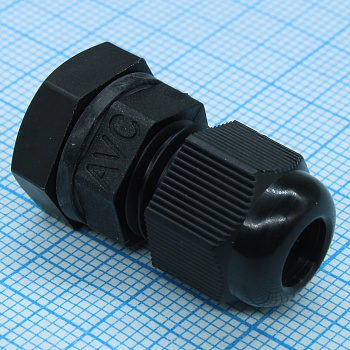 MGB10-03B-ST - "MGB10-03B-ST","Резьба M10x1.5 , Защита IP68 , Материал нейлон РА66,  вакуумная резина , Диаметр кабеля 3.1 мм