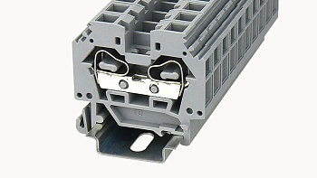 Проходная клемма WS10-SD-01P-11 - Проходная клемма, тип фиксации провода: пружинный, номинальное сечение: 10 мм кв., 57A, 800V, ширина: 4 мм, цвет: серый, тип монтажа: DIN35