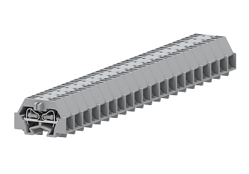 Клемма мини 240351 - Мини клемма, боковой подвод кабеля, 4 точки подключения в клемме, тип фиксации провода: пружинный, номинальное сечение: 1,5 мм кв., 18A, 400V, цвет: серый, тип монтажа: DIN15
