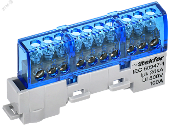 TEKFOR Шина N ноль изолированная на универсальном держателе 6х9-10-С IEK TF-NN10-10-KL-K07