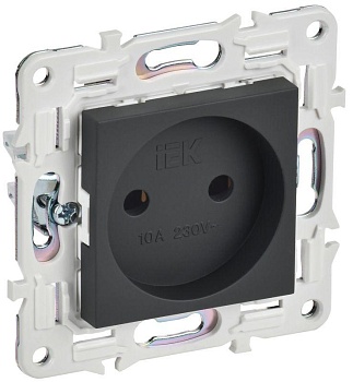 SKANDY Розетка без заземления без защитных шторок 10А SK-R02G графит IEK SK-R10-10-K53