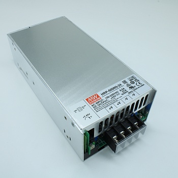 HRP-600N3-24 - AC-DC, 648Вт, выход 24В/0...27A, рег. вых 21.6…28.8 В , вход 85…264В AC, 47…63Гц / 120…370 В DC,  изоляция 3000В AC, в кожухе 218x105x61.5мм, -40…+70°С, вентилятор, кратковременная пиковая мощность 350%
