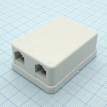 TJ6P4C*2 SURFACE 58x42x24 бел. - TJ6P4C розетка на панель на два гнезда