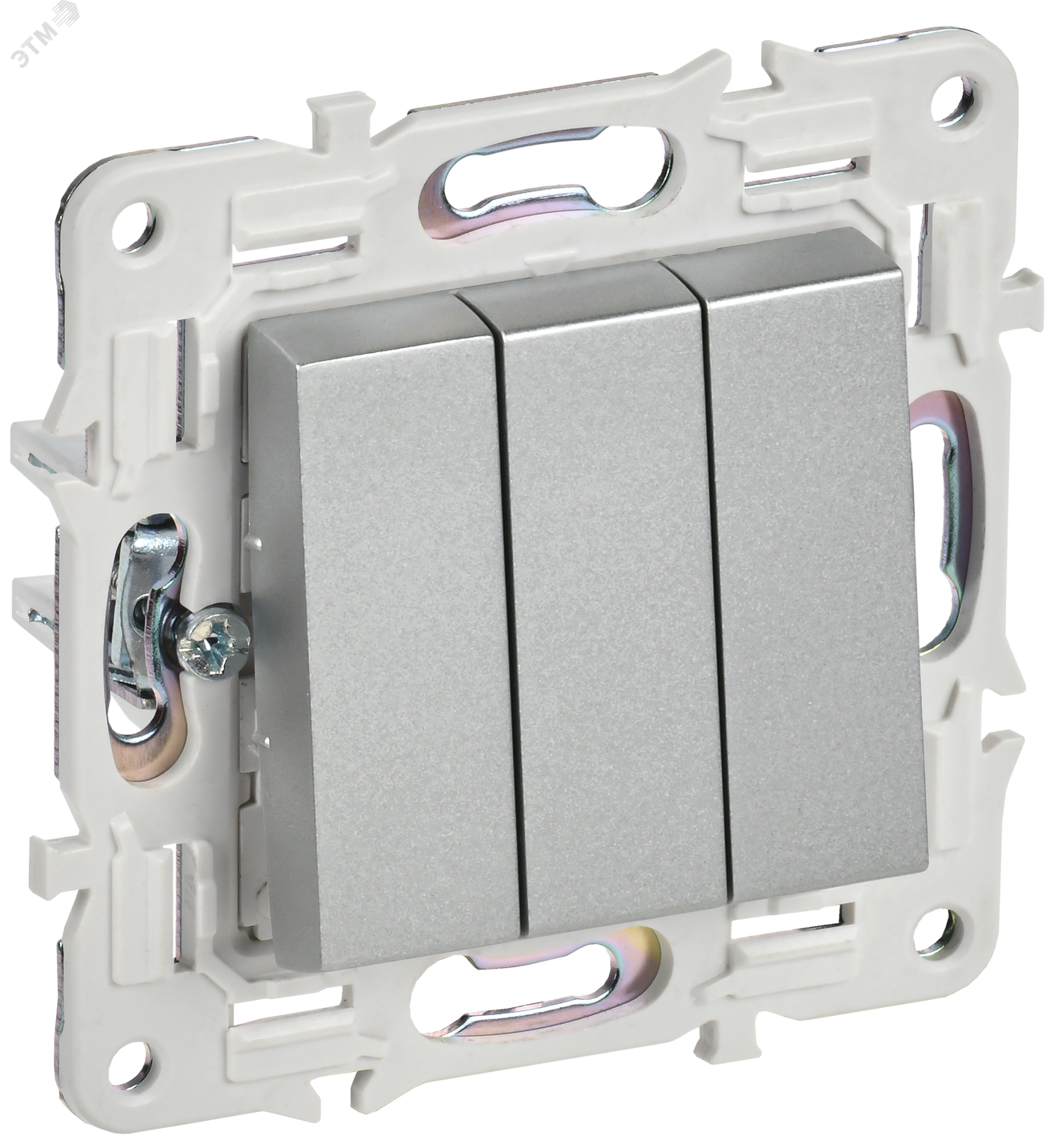 SKANDY Выключатель 3-клавишный 10А SK-V11S серебряный IEK SK-V30-0-10-K23