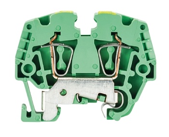 Клемма заземл. WKF 2.5 SL/35 - Заземляющая клемма, тип фиксации провода: пружинный, номинальное сечение: 2,5 мм кв., 800V, ширина: 5 мм, цвет: желто-зеленый, тип монтажа: DIN 35