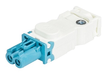 Разъем GST15I2S B1 ZR1WW - Розеточный разъем на кабель диам. 6 - 7,7 мм, 2 полюса, винтовая фиксация, номинальное напряжение: 250V, номинальный ток: 16A, цвет корпуса: белый, цвет контактной вставки: голубой, серия gesis GST15i2