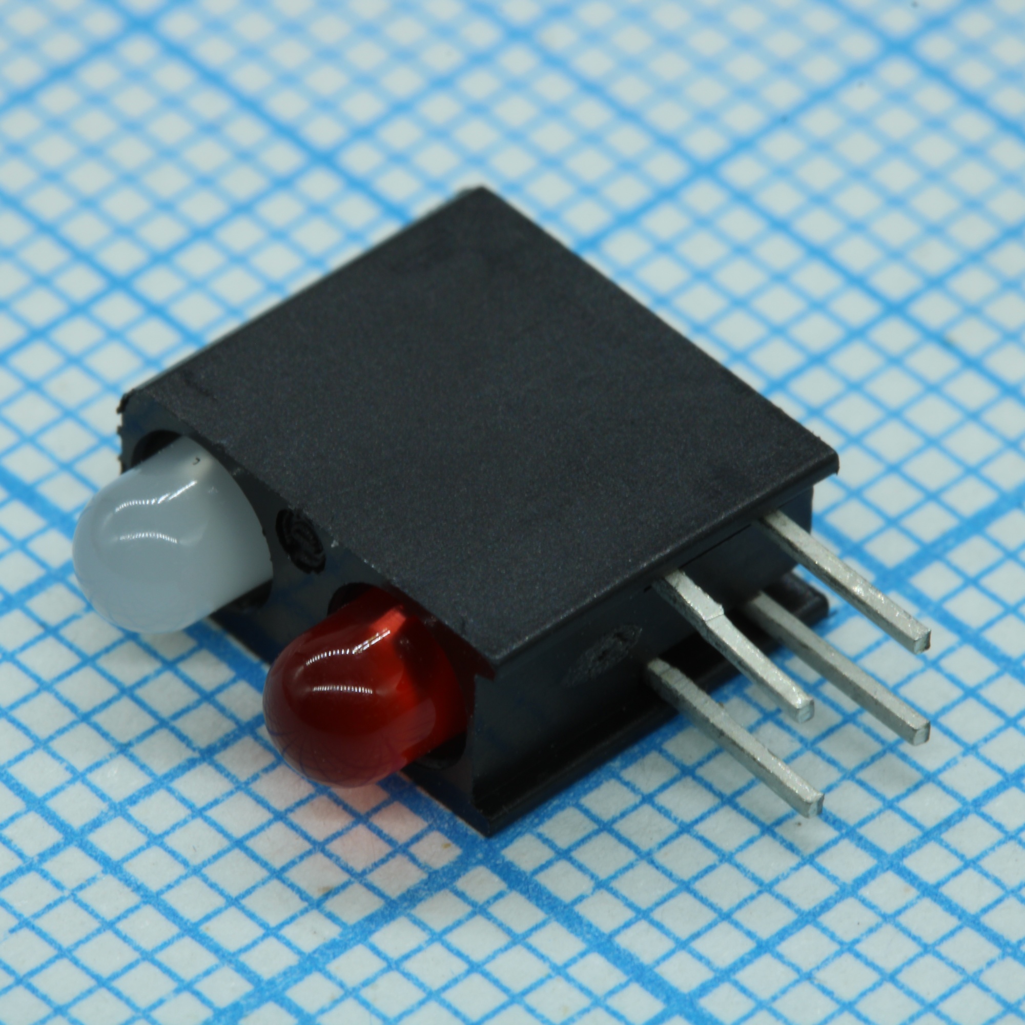 553-0181F - Светодиодный модуль двухуровневый двухцветный синий/красный 428нм/650нм 4 вывода россыпь