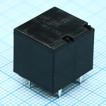 103T-1AH-C 12VDC - Реле автомобильное, пайка в плату. Упр.: 12VDC, Потр. мощн.: 0.64W. Комм.:NO/NC 20А/10A 14VDC, конт.: 2x1 открытый, размер (LxWxH) мм: 15.8 х 14.4 х 13.7