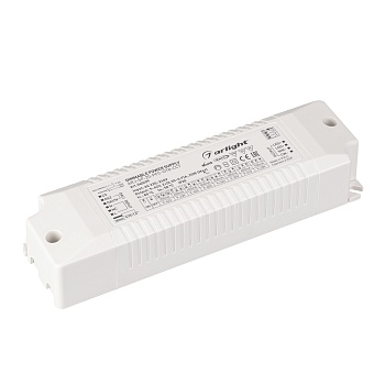 Блок питания ARJ-SP-20-PFC-DT8-ССT (20W, 9-42V, 0.35-0.7А) 040499 - Диммируемый источник тока по протоколу DALI DT8 с гальванической развязкой для MIX (CCT) светильников. Входное напряжение 220-240 VAC. Выходные параметры: 9-42В (350/400/450мA), 9-40В (50