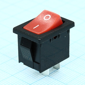 R19A-12BRBT-G - Выключатель клавишный 6А 250В ON-OFF 2 Pin -красный-