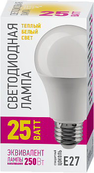 Лампа светодиодная 25вт OLL-A60-25-230-2.7K-E27-PROMO ОНЛАЙТ 32029