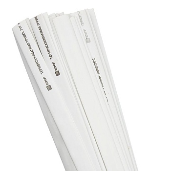 Термоусаживаемая трубка ТУТ нг 12/6 белая в отрезках по 1м PROxima tut-12-w-1m