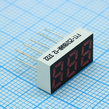 FYT-2531BUHR-12 - 3-х разрядный индикатор 6,2мм/красный /650нм/30-60мКд/ОА