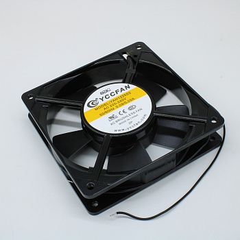 YAH1225S2 - Вентилятор 220В AC, 16W, 1900об/мин., 120x120х25мм, 93.1 м3/час, 38 дБ, подшипник скольжения, тип вывода - провод 250мм, -10°C~+70°C