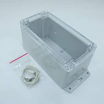 G265CMF - Герметичный корпус из поликарбоната с прозрачной крышкой и фланцем, IP65, светло-серый