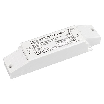 Блок питания ARJ-SP-40-PFC-TRIAC-INS (40W, 27-38V, 0.7-1.05A) 028185(1) - Диммируемый источник тока по стандарту TRIAC с гальванической развязкой для светильников и мощных светодиодов. Входное напряжение 220-240 VAC. Выходные параметры: 27-38 В, 700-1050 